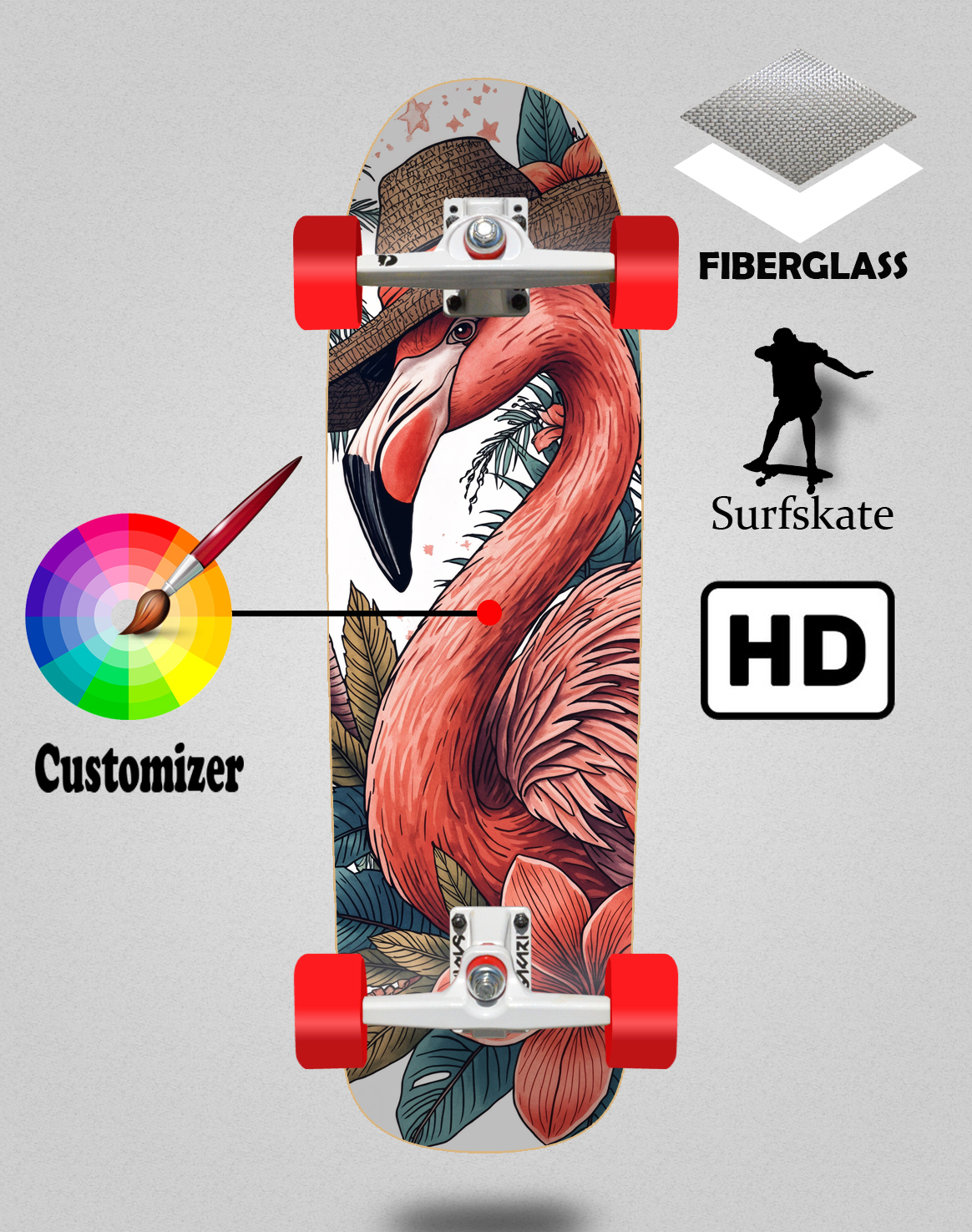 Surfskate with SGI trucks Dress 9.31x31¨