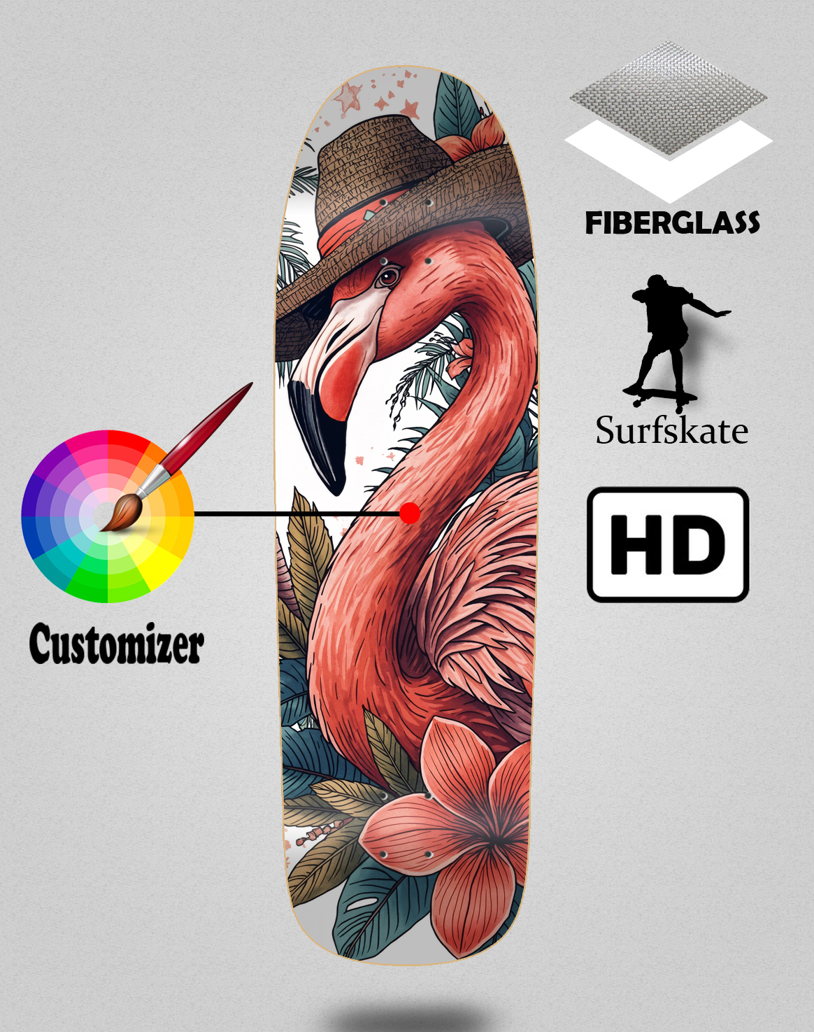 Dress 9.31x31¨ old school surfskate deck