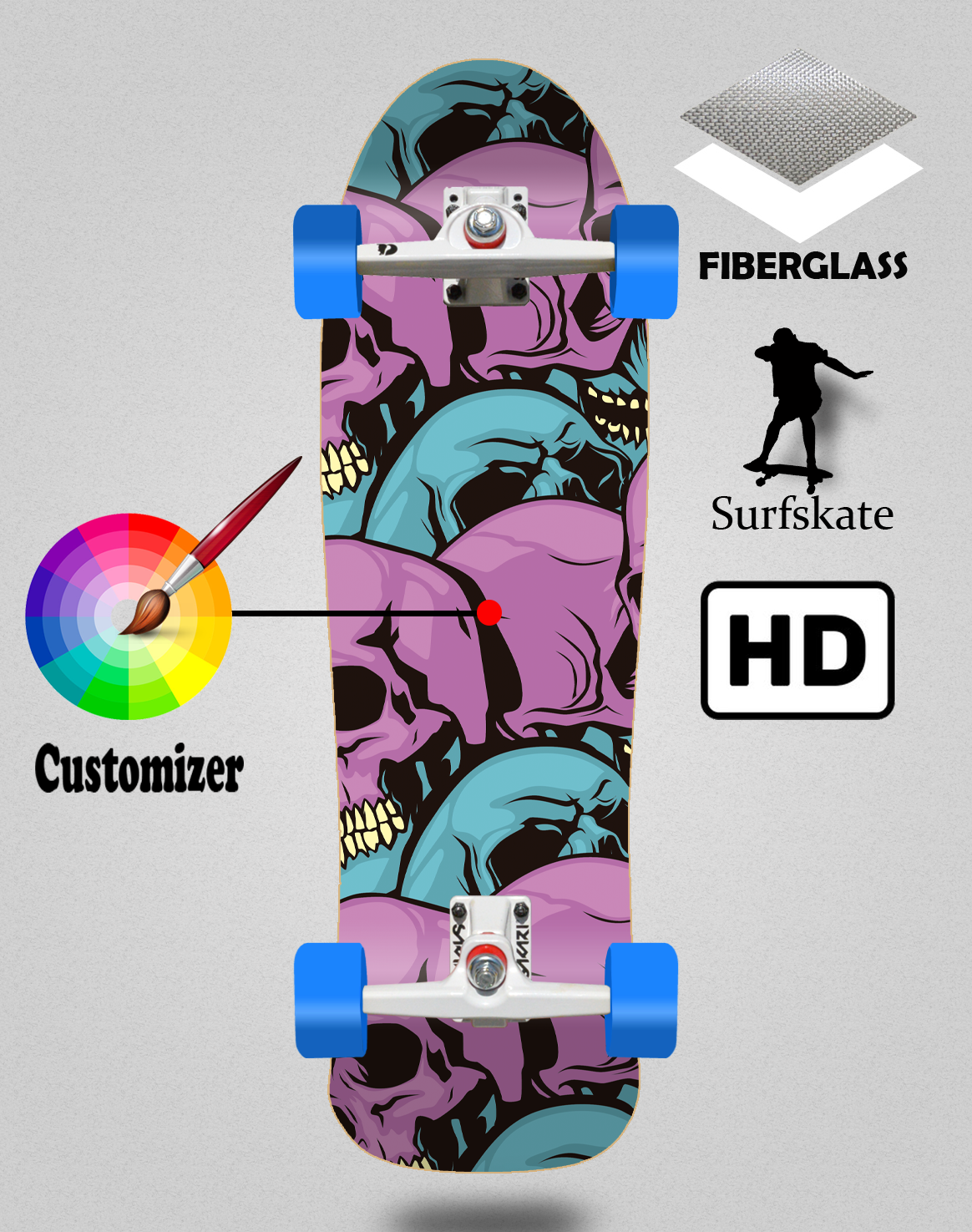 Surfskate with SGI trucks Holy 9x31¨