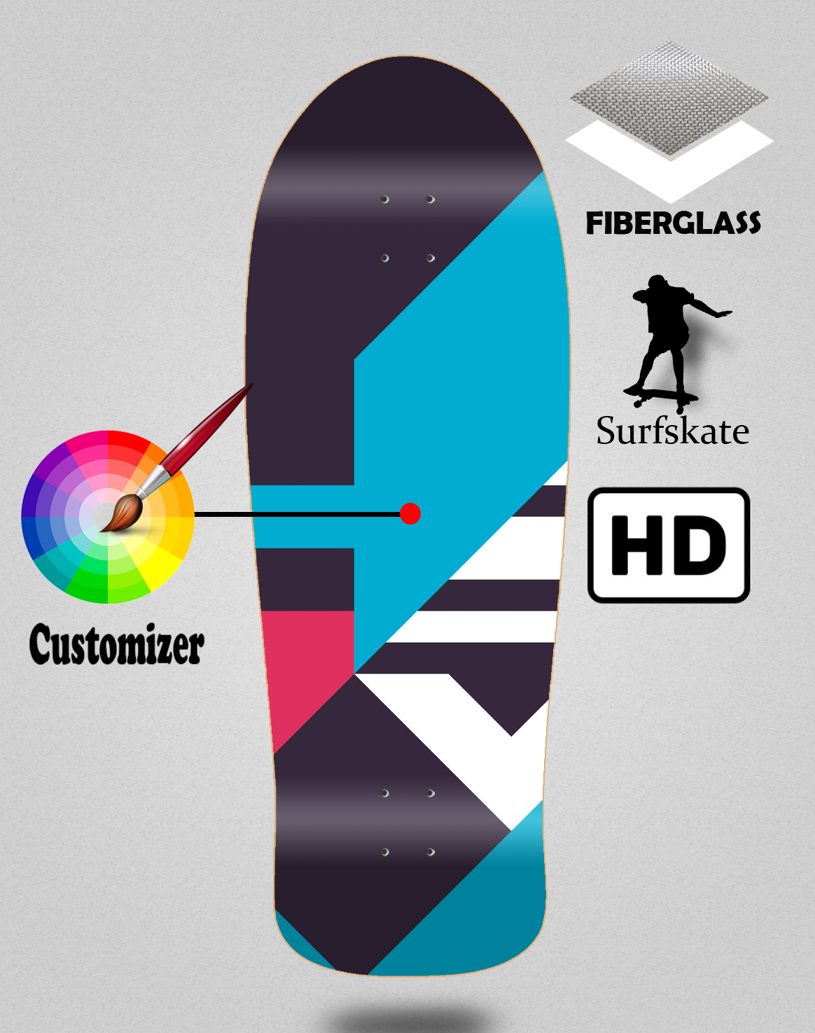 Nat 10x30¨ old school surfskate deck