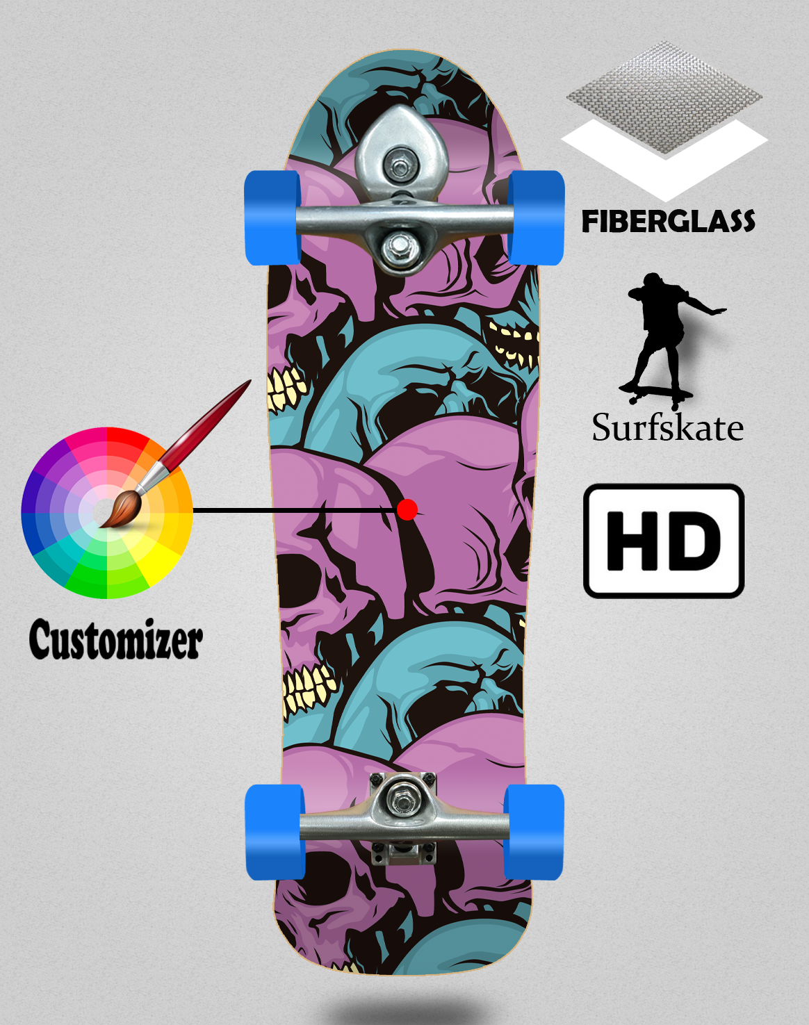 Surfskate with BURI trucks Holy 9x31¨